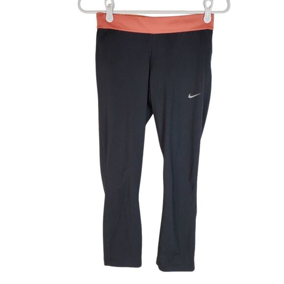 Nike Dri-Fit Run Fast Live Fearless Drawstring Active Capri Leggings Black Small - Picture 15 of 15